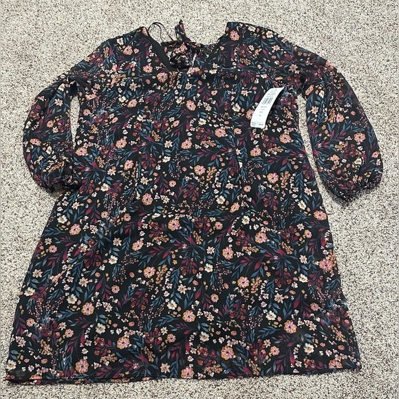 🖤🌸 NWT MSK Women’s Black Floral Ruffled Shift Dress 🌸🖤 - Picture 4 of 14